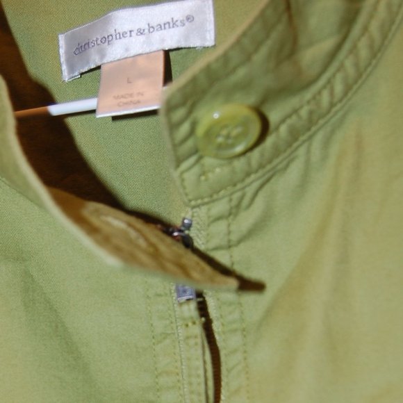 CHRISTOPHER & BANKS Women's Lime Green Zipper Jacket Size Large - Picture 5 of 7